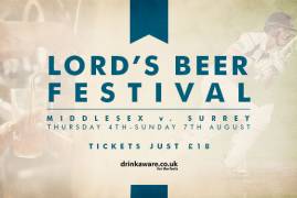 LORD'S BEER FESTIVAL DURING SURREY CHAMPIONSHIP GAME