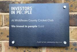 MIDDLESEX CRICKET WIN WE INVEST IN APPRENTICES GOLD AWARD