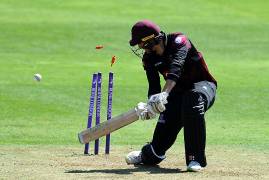 IMAGES FROM MIDDLESEX BOWLING AGAINST SOMERSET IN TAUNTON