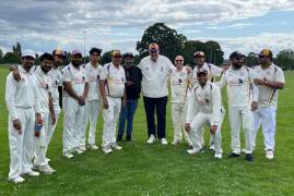 ANGUS FRASER PRESENTED WITH CLUB CAP BY PRIORY PARK CC